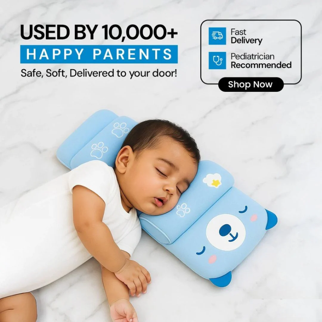🍼 Baby Head Shaping Pillow – Soft & Safe Support for Infants (High Quality Made in China 🇨🇳)