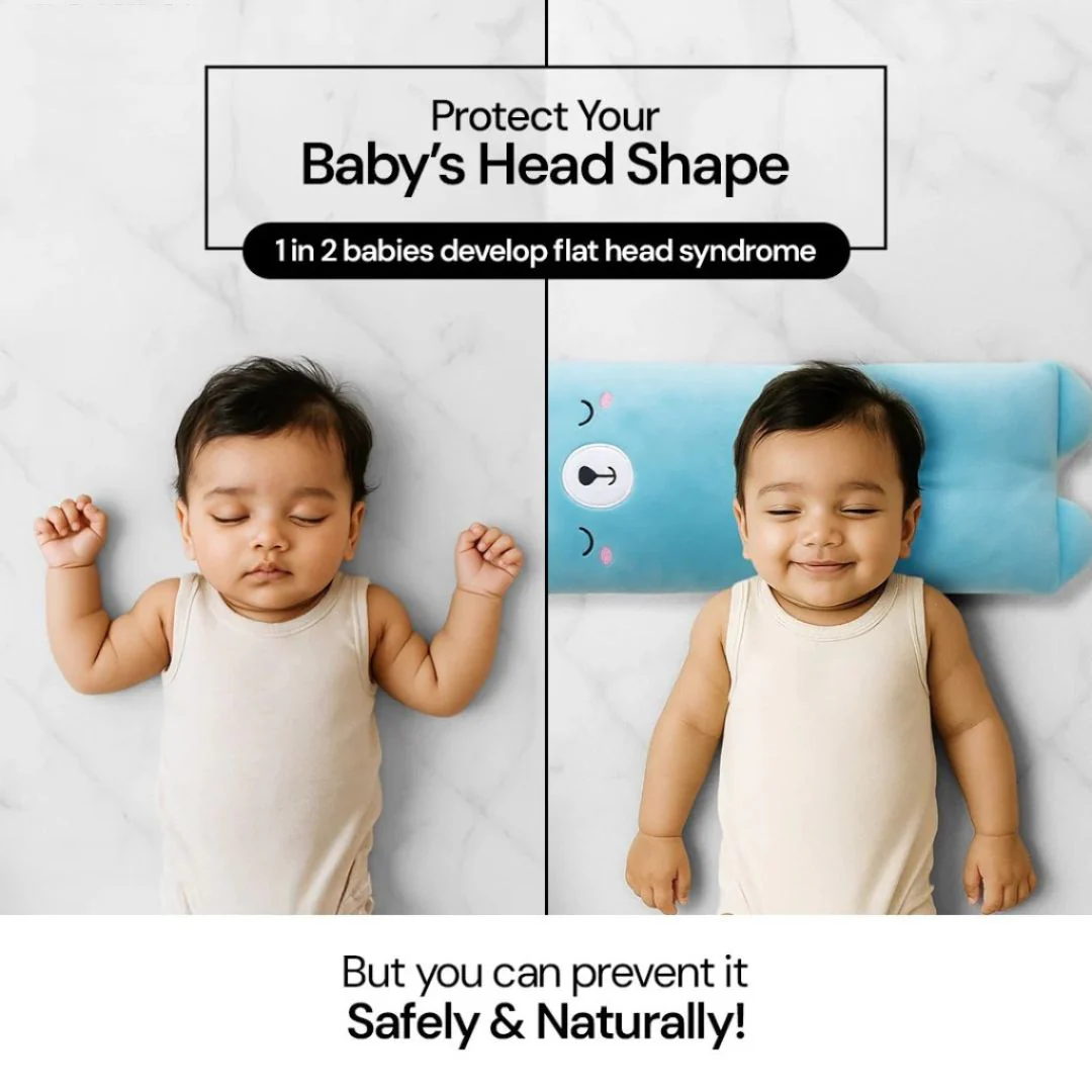 🍼 Baby Head Shaping Pillow – Soft & Safe Support for Infants (High Quality Made in China 🇨🇳)