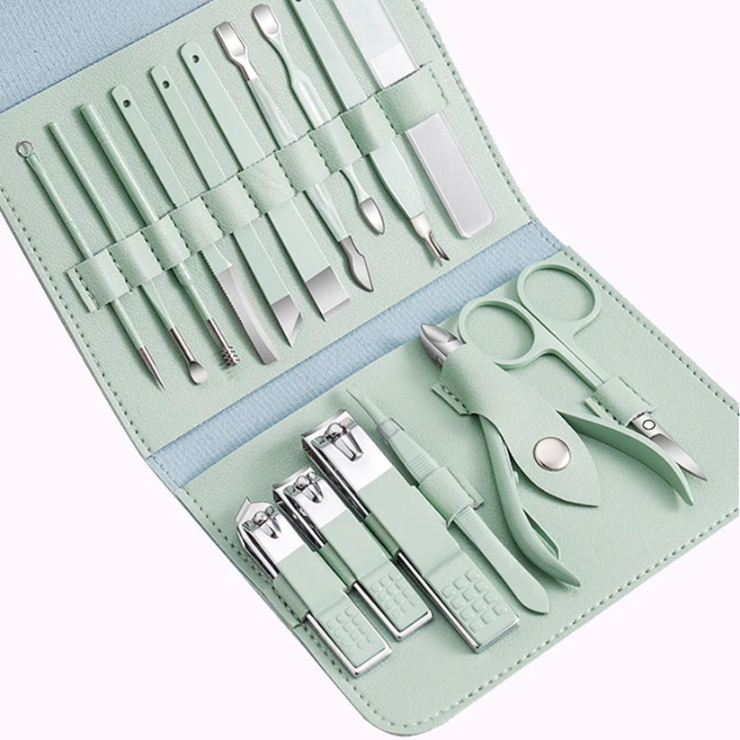 16 Pcs Stainless Steel Manicure Set - (IMPORTED)