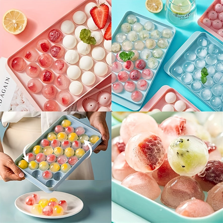 Ice Cube Trays, Ice Cube Maker Polished Gloss Dustproof 33 Grid Round