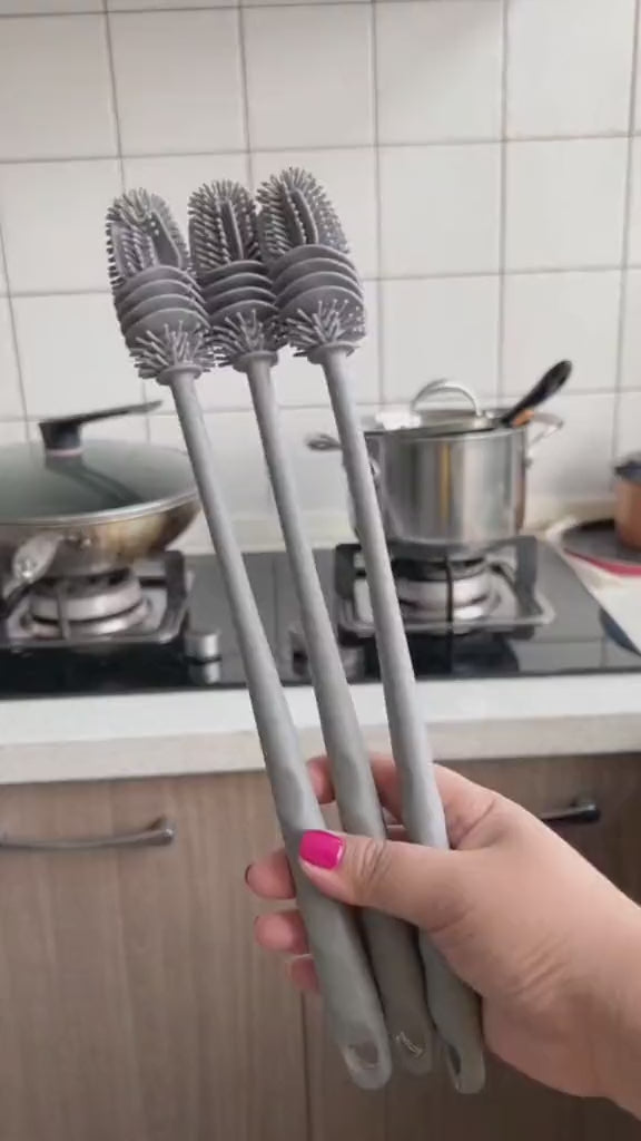 Silicone Bottle Brush – Flexible Long Handle Cleaning Brush for Bottles, Jars & Glasses