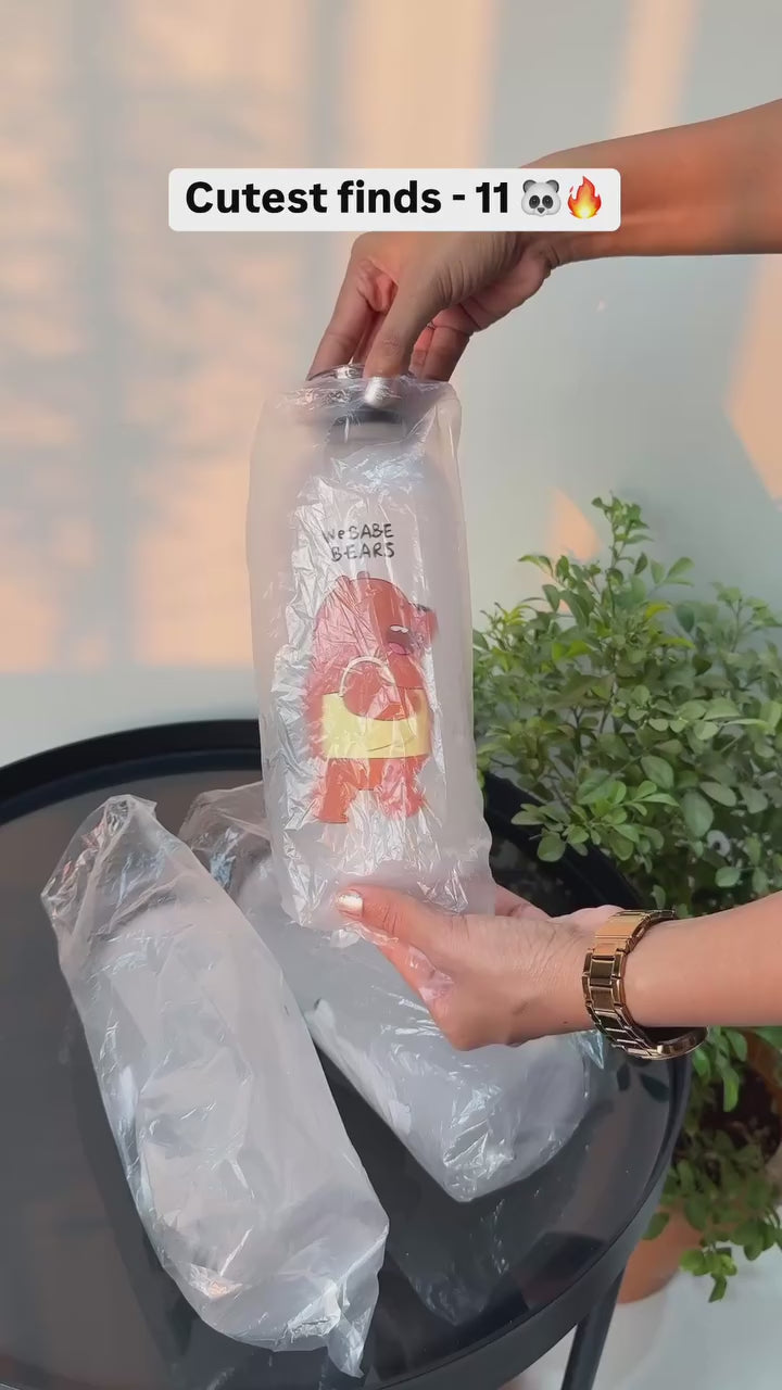 Panda Bottle with 2 Caps & Straw – 600ML Cute Water Bottle for Kids & Adults