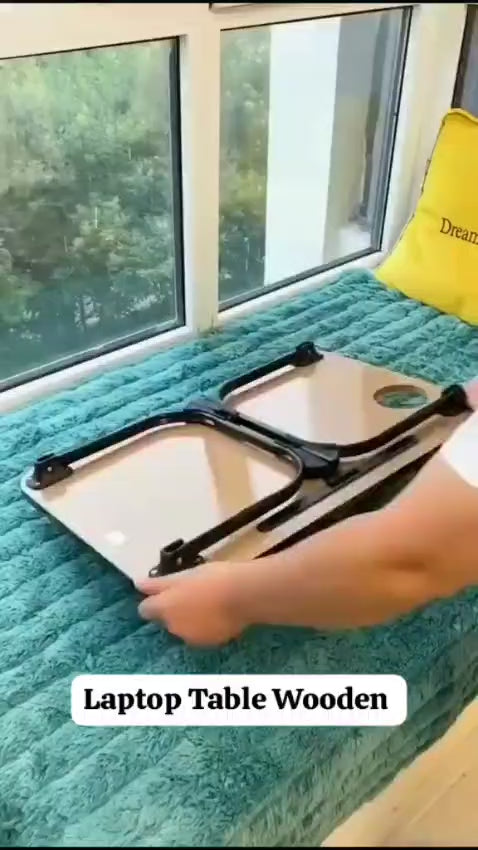 Foldable Study Laptop Table – High Quality Portable Bed Desk with Cup & Mobile Holder