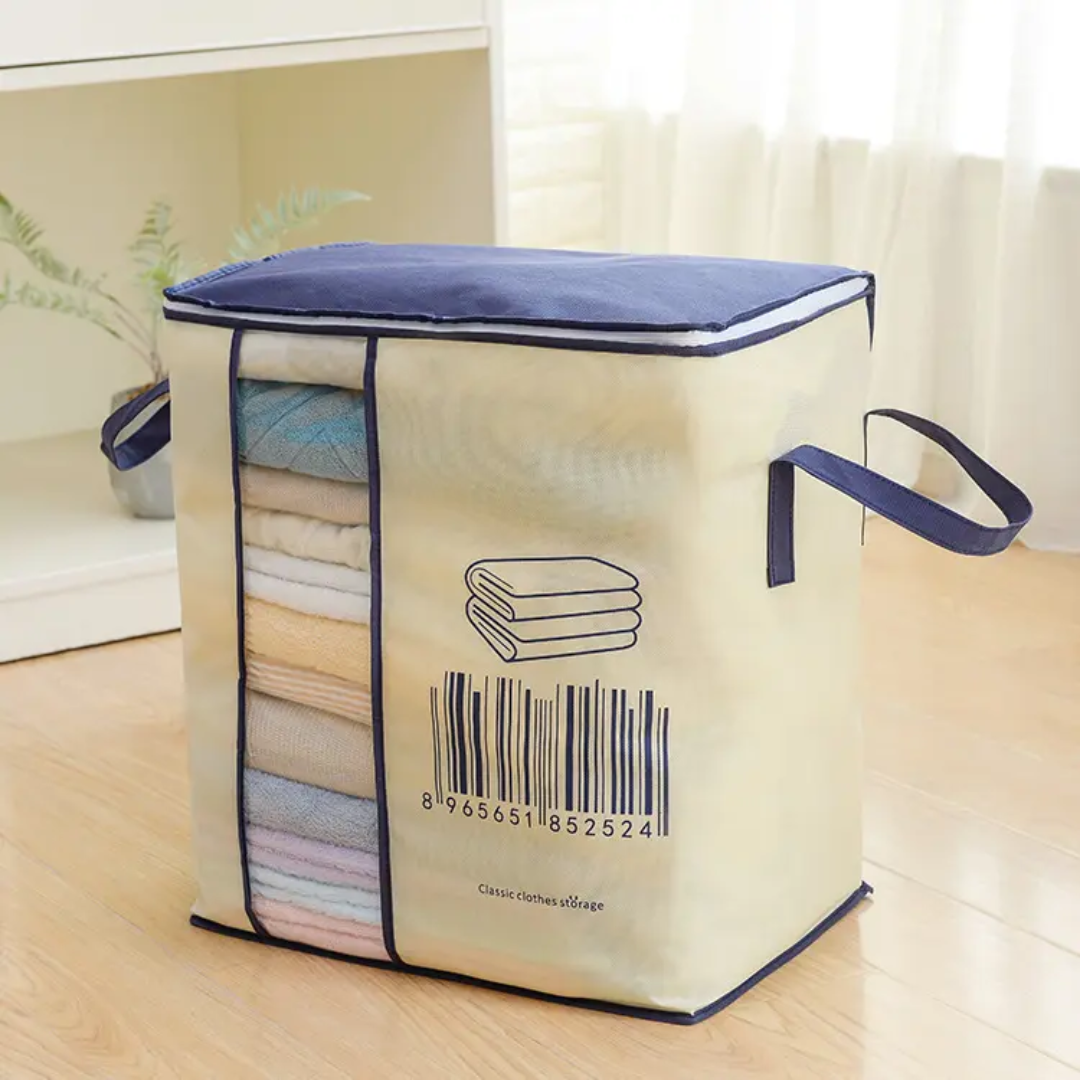 Foldable Clothes Storage Bag | Large Capacity Organizer Box for Blankets, Clothes & Bedding