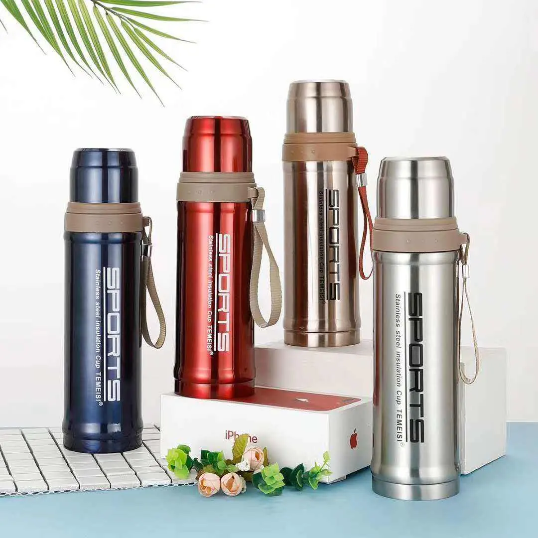Premium Stainless Steel Sports Bottle 750ml | Hot & Cold Insulation Flask