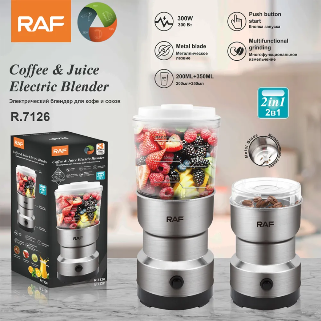 RAF 2 in 1 Grinder & Juice Blender | High-Power Smoothie Maker & Coffee Grinder