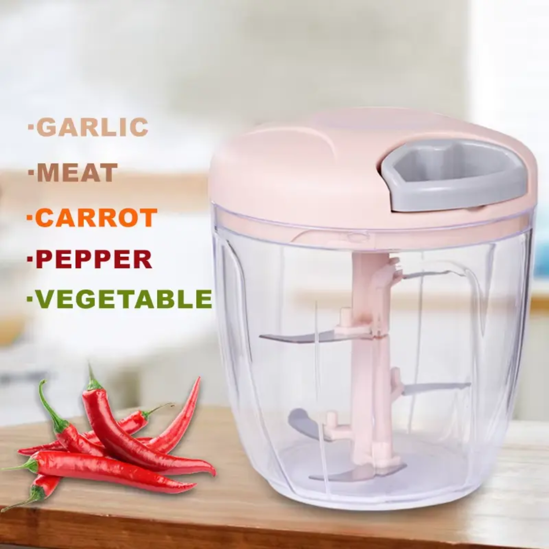Hand Pull Food Chopper 5 Blade – Manual Vegetable & Fruit Cutter