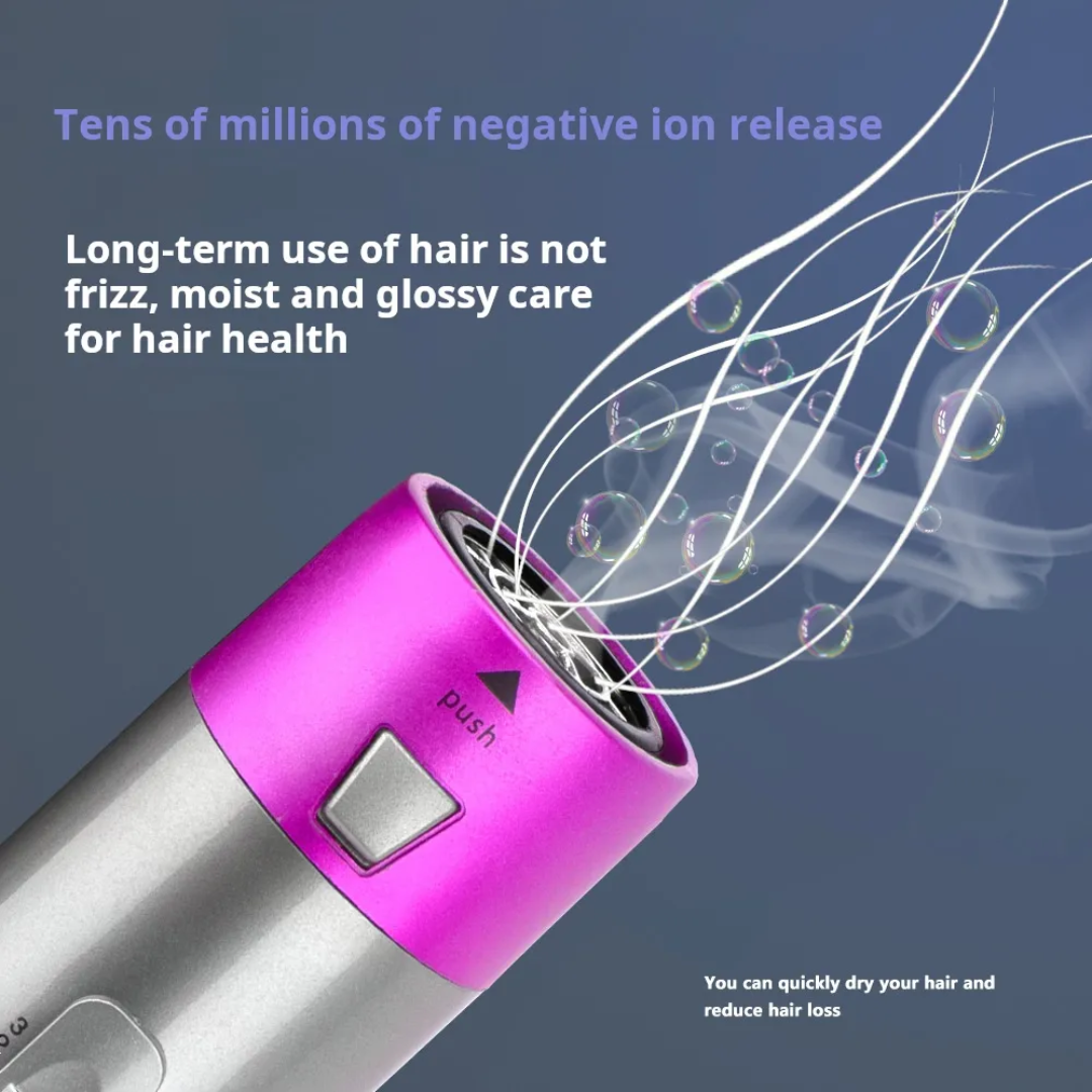 5 in 1 Hot Air Hair Styler | Professional Hair Dryer & Curler Brush - Salon Style at Home