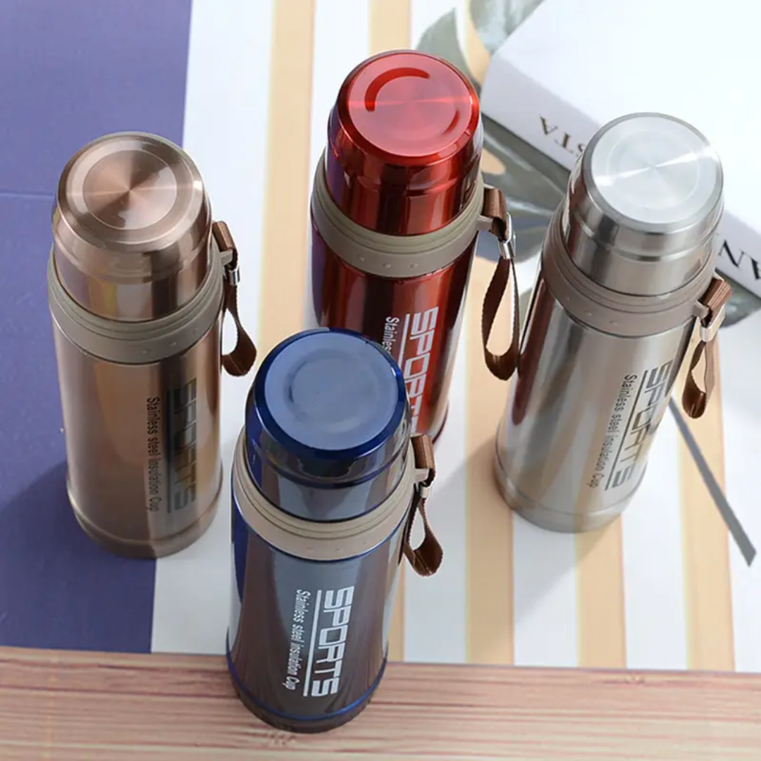 Premium Stainless Steel Sports Bottle 750ml | Hot & Cold Insulation Flask