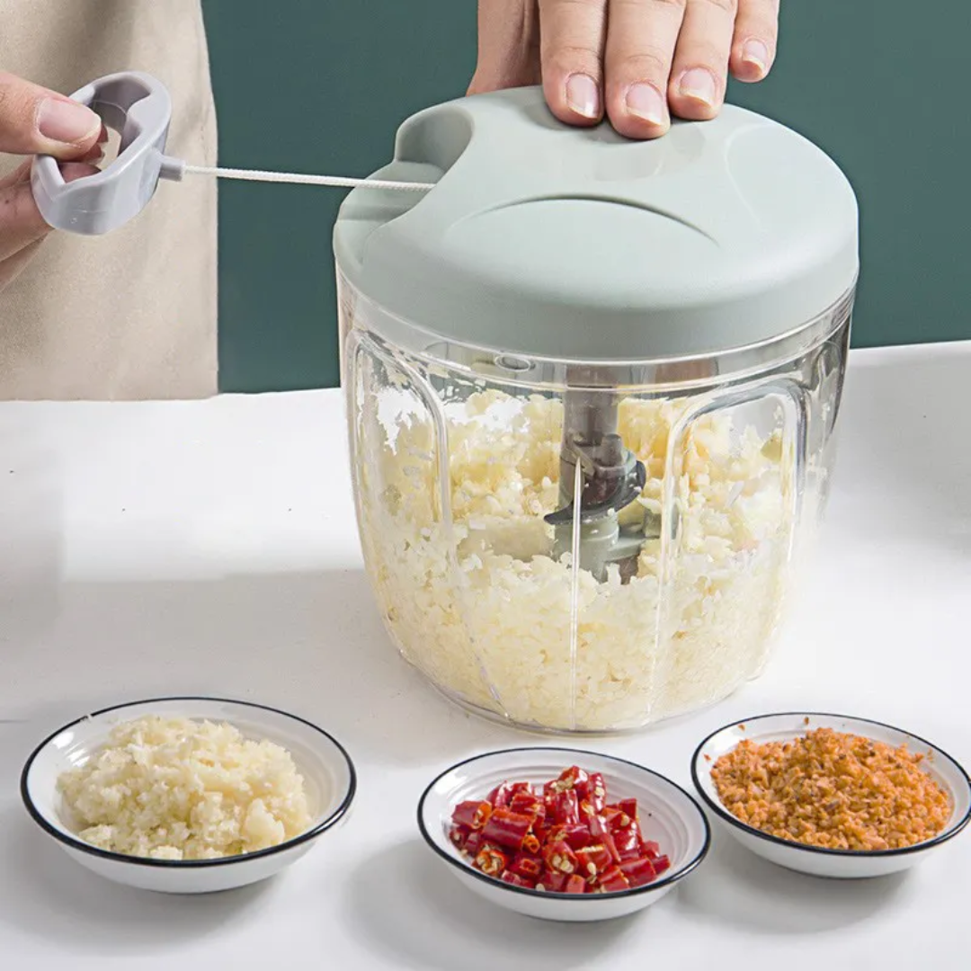 Hand Pull Food Chopper 5 Blade – Manual Vegetable & Fruit Cutter