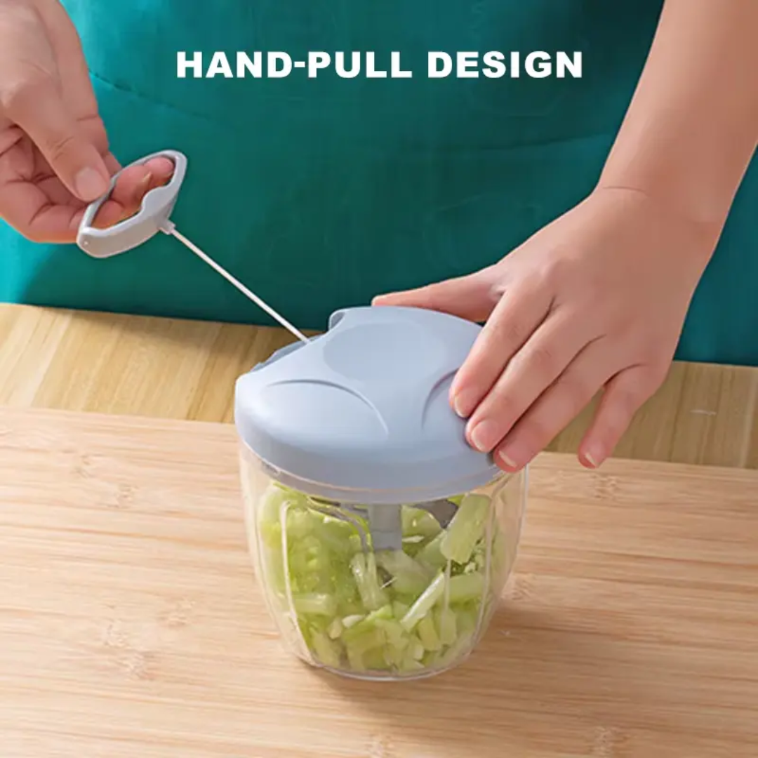 Hand Pull Food Chopper 5 Blade – Manual Vegetable & Fruit Cutter