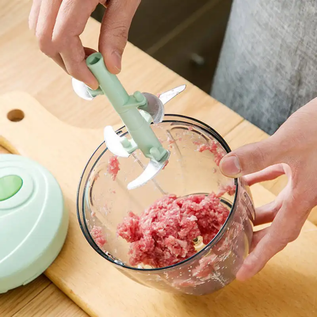 Hand Pull Food Chopper 5 Blade – Manual Vegetable & Fruit Cutter