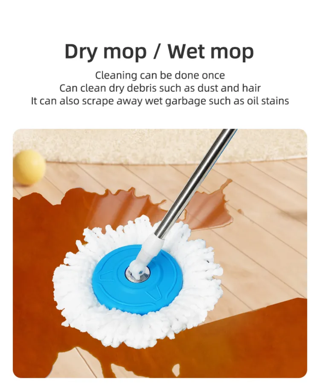 Magic Spin Mop Set - 360° Microfiber Mop Head Home Cleaning Tool