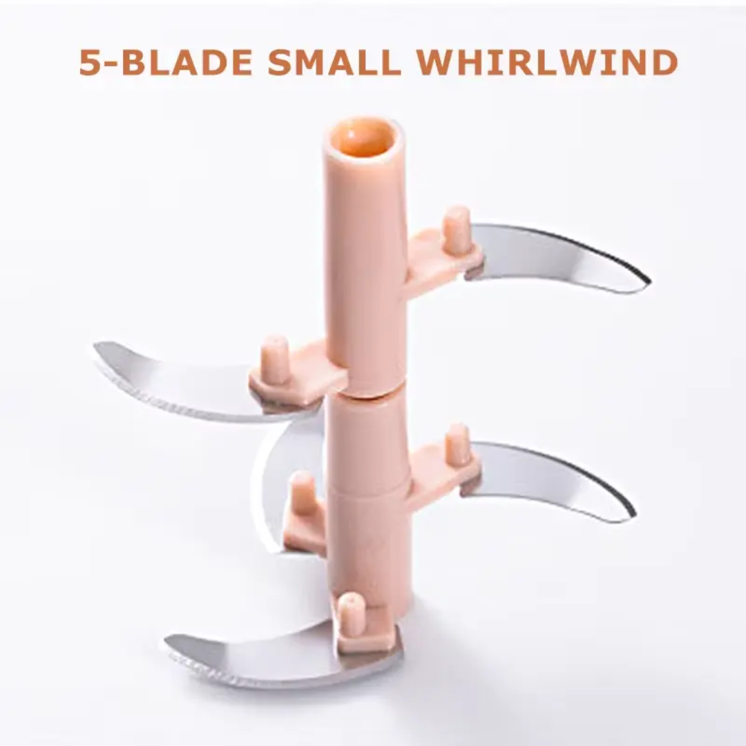 Hand Pull Food Chopper 5 Blade – Manual Vegetable & Fruit Cutter
